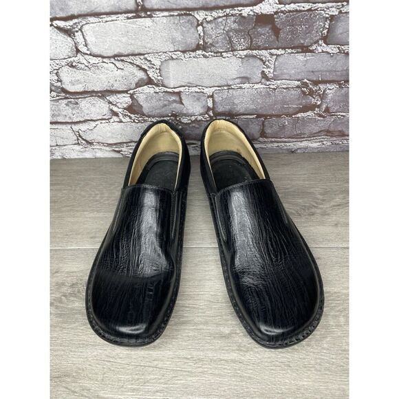 Alegria Oz Black Wave Leather Slip On Wedge Clogs Shoes Men Sz 47EU/13.5M US - Picture 13 of 16
